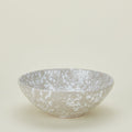 Splatterware serving bowl in grey and white