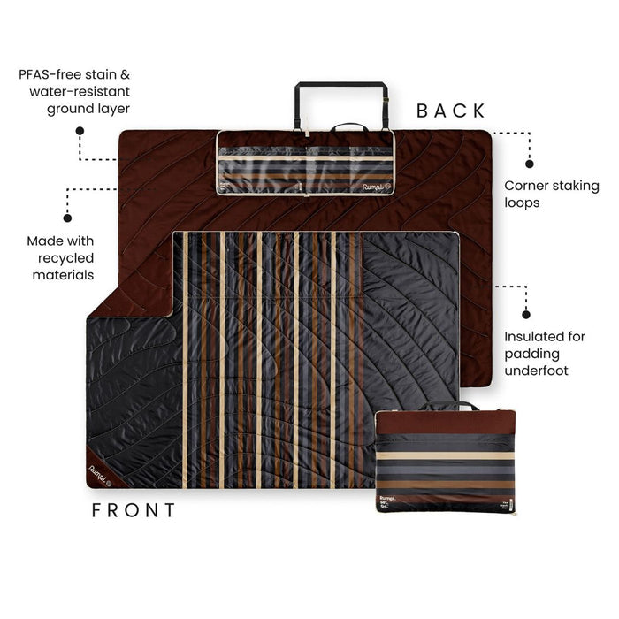Rumpl Stash Mat - Mocha Mini Stripes Stash Mat - Mocha Mini Stripes | Rumpl Blankets For Everywhere Stash Mat
