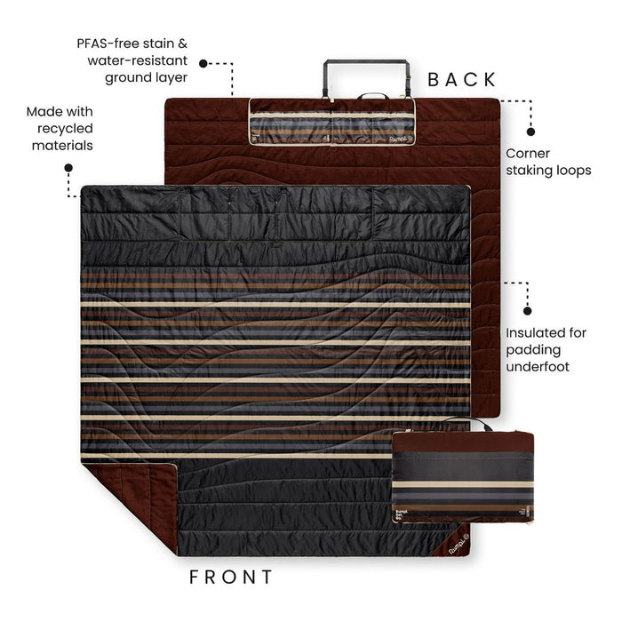 Rumpl Stash Mat XL - Mocha Mini Stripes Stash Mat XL - Mocha Mini Stripes | Rumpl Blankets For Everywhere Stash Mat