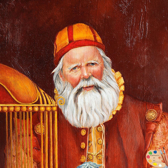 Stretched Canvas Print Santa Painting Opus Magnum  - Christmas Print