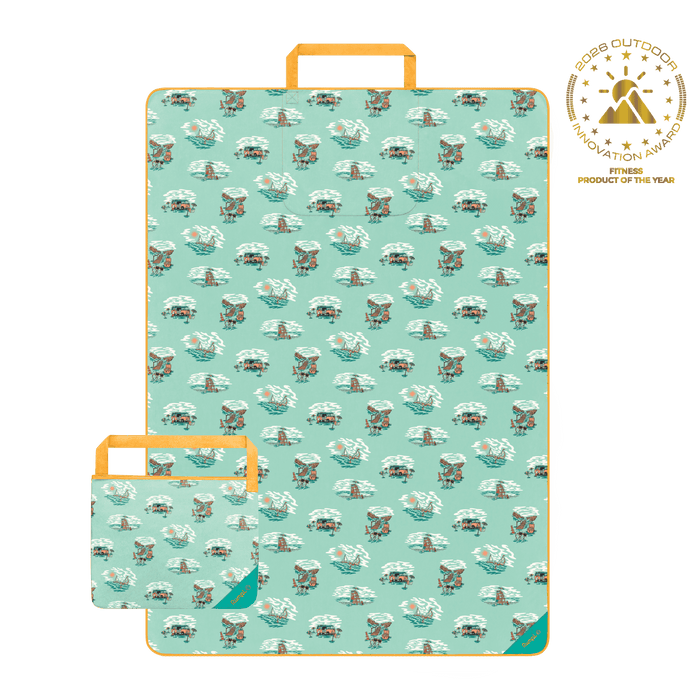 Rumpl Tech Towel Tote Double - Aqua Outer Banks Tech Towel Tote Double - Aqua Outer Banks | Rumpl Blankets For Everywhere Tech Towel Tote