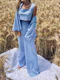 Three-Piece Casual Solid Color Set