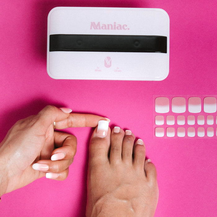 french pedicure maniac nails gellak stickers