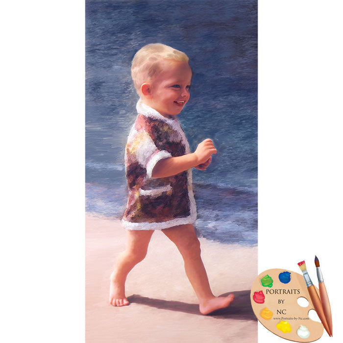 Toddler Boy Painted Oil Portrait