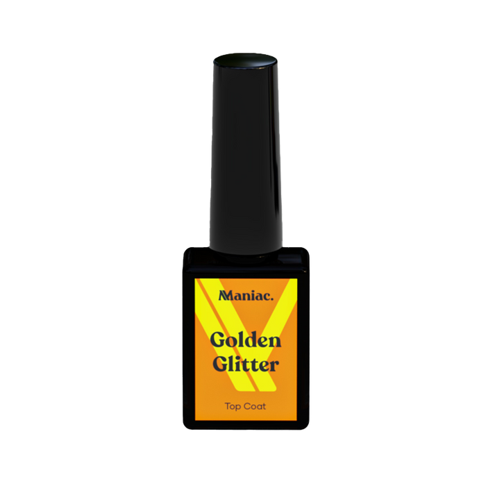 Maniac golden glitter top coat