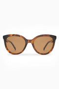 Tortoiseshell Oversized Round Frame Sunglasses with Brown Lenses