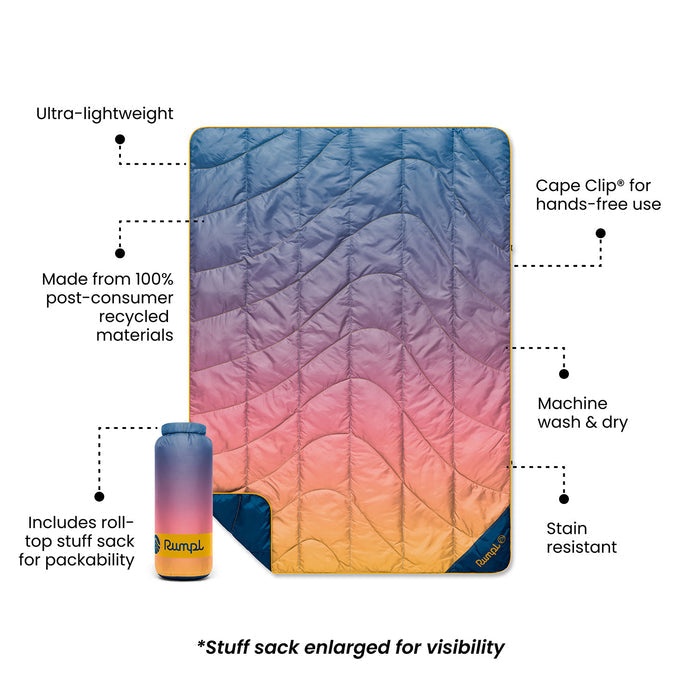 Rumpl Travel Puffy Blanket - Horizon Fade Travel Puffy Blanket - Horizon Fade | Rumpl Blankets For Everywhere Printed Travel