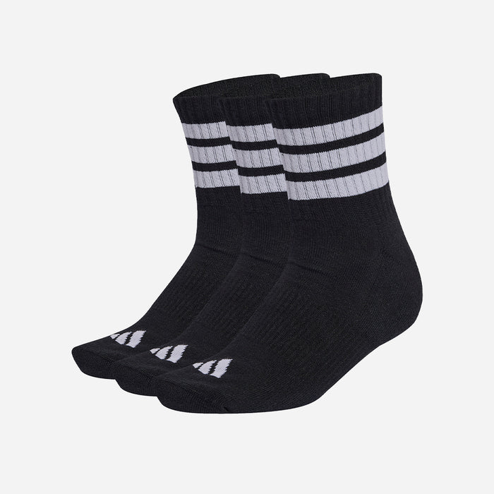 Vớ Thể Thao Adidas 3 Stripes Cushioned Sportswear Mid Cut 3 Pairs - Đen - Supersports Vietnam