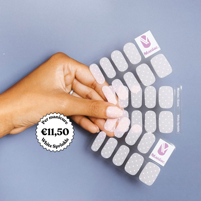 White Sprinkle - Maniac gel nail stickers