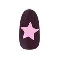 Wishing Star gel nail sticker by Maniac Nails, single bordeaux nail with a soft pink star