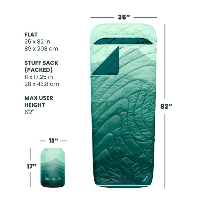 Rumpl Wrap Sack 20° Sleeping Bag - Cascade Fade The Wrap Sack 20° Sleeping Bag - Cascade Fade | Rumpl  Wrap Sack
